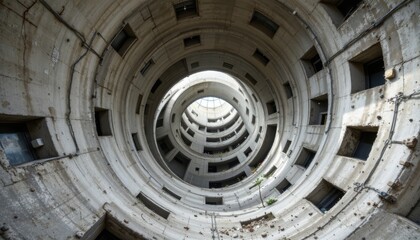 Circular Concrete Building Interior