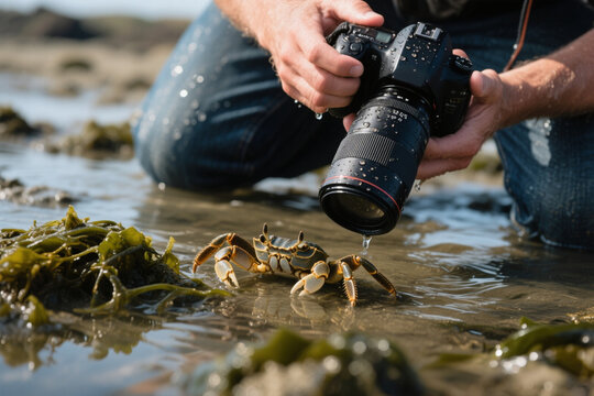 Photographer on the tide pool