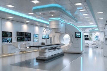 Modern medical imaging center interior