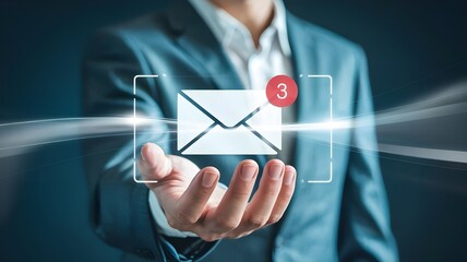 Unread messages notification presented by a professional, showcasing communication efficiency and inbox management solutions for business success