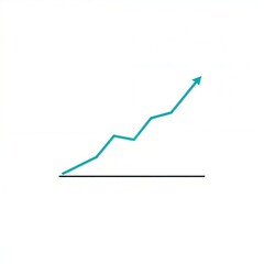 Financial growth chart with upward arrow and copy space