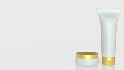 The Mock up package on white background  for Beauty or Advertising concept 3d Rendering.