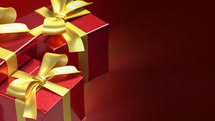 The Red Gift box  for celebration or Holiday concept 3d Rendering.