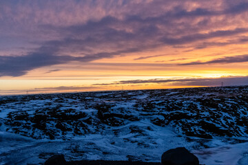 Outdoor shot highlighting the stunning Iclandic scenery on a frosty winter afternoon along Iceland's highway one.