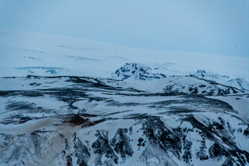 Outdoor shot highlighting the stunning Iclandic scenery on a frosty winter afternoon along Iceland's highway one.
