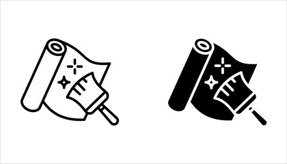 carpet cleaning icon set, Thin linear carpet cleaning, vector illustration on white background.