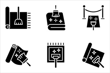 carpet cleaning icon set, Thin linear carpet cleaning, vector illustration on white background.
