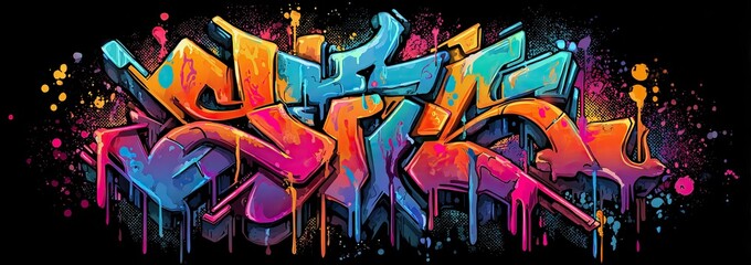 Vibrant graffiti tag