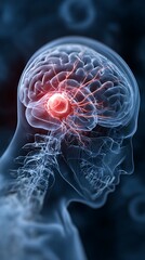 Brain Aneurysm Highlighted In Human Brain Anatomy vascular