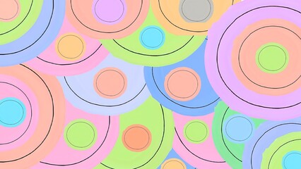 Fototapeta premium Abstract background with circles in pastel colors. Seamless pattern.