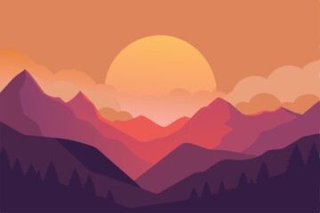 sunrise in the mountains