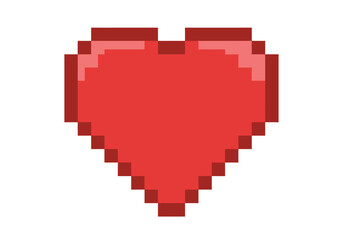 Obraz premium Pixelated Red Heart Icon for Gaming and Digital Art