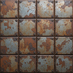 Rusted Metal Cube Texture with Oxidized Patches