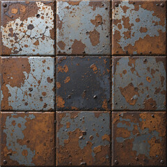 Rusted Metal Cube Texture with Oxidized Patches