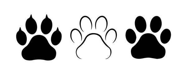 Black cat paw print illustration design.