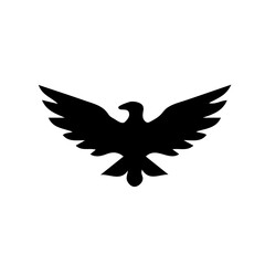 Black eagle with wings vector design,