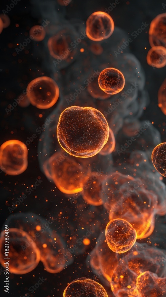 Aufkleber artistic image of flickering orange embers dissolving into a soft haze capturing the relentless smol