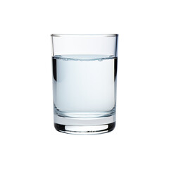Clear transparent glass of fresh water isolated on white background