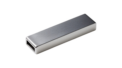 Sleek silver USB flash drive with brushed metal finish for portable data storage and transfer
