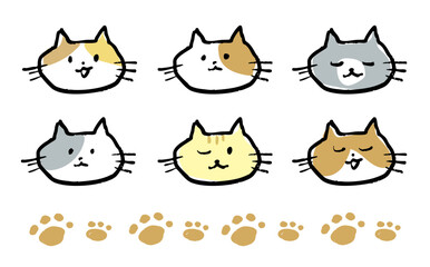 Fototapeta premium 落書き風のかわいい猫イラスト