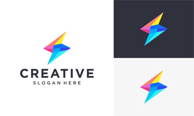 S colorful abstract logo design