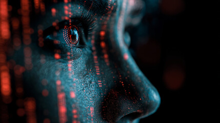 Exploring digital consciousness a glimpse into the future virtual realm digital art dark environment close-up viewpoint