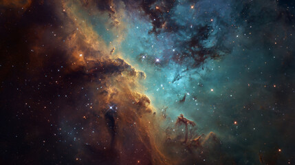 Cosmic explosion of colors deep space digital art nebulae environment wide-angle view galactic wonders