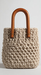Chic crochet handbag showcase modern boutique fashion accessory trendy setting close-up view sustainable style