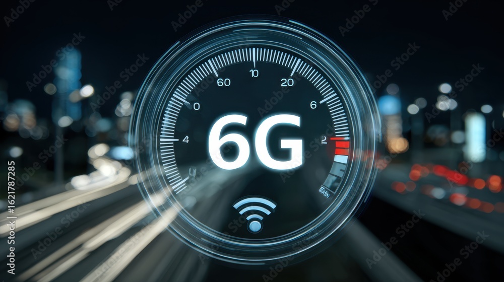 Poster transparent ui panel showing g speed tests and bandwidth readings over fiber network background