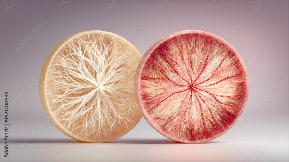 Poster cross-section comparison of treated and untreated skin illustrating differences in texture and struc