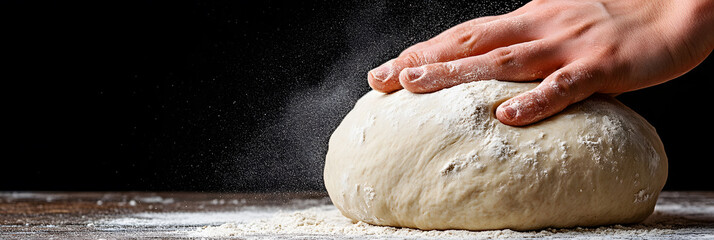 woman hands kneading dough
