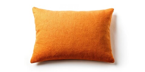 Obraz premium Cozy orange pillow with soft texture on a white background