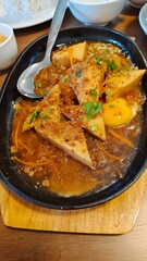 Hot plate chicken tofu