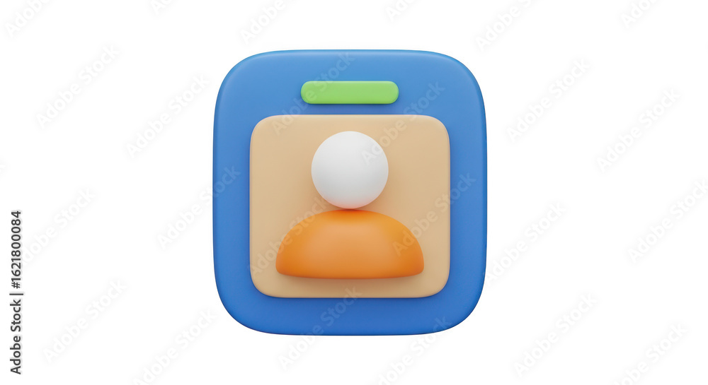 Aufkleber 3d icon of user profile icon with person avatar isolated on transparent background