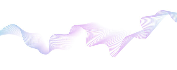 Abstract blue purple gradient flowing wave lines on white background. Modern colorful wavy lines pattern design element. Suit for poster, website, banner, presentation, cover, brochure, flyer, header