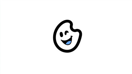 Obraz premium Minimalist Doodle Smile Icon, Whimsical Design for Branding & Education