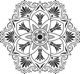 Mandala abstract floral vector illustration with decorative flowers leaves and butterfly elements on a colorful nature-inspired background