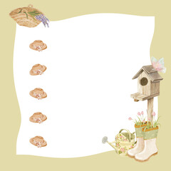 Printable memo pad in cottage core theme
Organized and stylish in cozy mood with watercolor style.