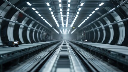 Naklejka premium Industrial tunnel conveyor