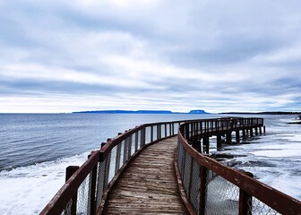 Fototapeta premium wooden pier on the lake