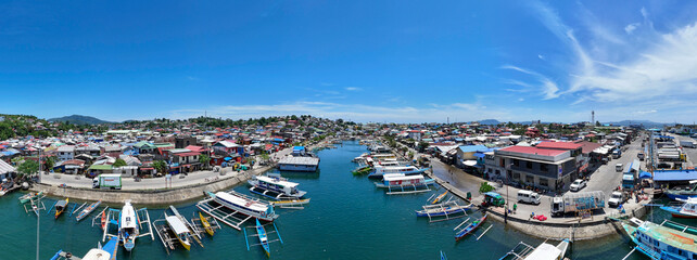 Aerial View of Surigao City Port and Boat Docking Area