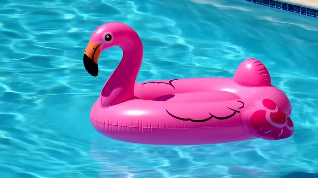Pink flamingo pool float water image
