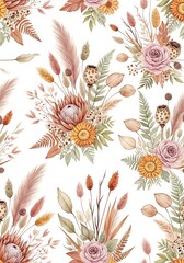 Elegant floral watercolor background featuring soft pastel colors and delicate botanical elements
