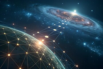 Cosmic network connecting earth and distant galaxy