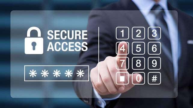 Ensure your digital safety with secure access and strong password protection, ideal for cybersecurity awareness campaigns or demonstrating data security protocols