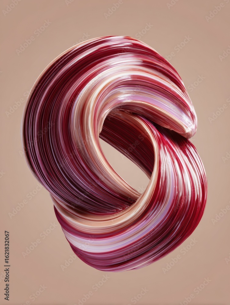 Poster hyper-realistic 3d render of dynamic lipstick swirl showcasing vibrant hues and smooth textures on b
