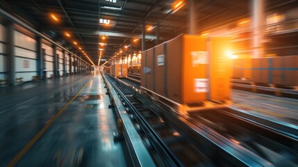 Fototapeta premium Automated warehouse conveyor