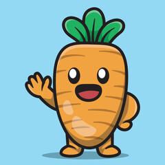 Cute Carrot Mascot Character Illustration