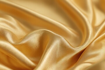 Obraz premium Close-up of luxurious golden silk fabric, draped in soft folds