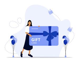 Gift card concept illustration. Suitable for landing page, ui, web, App intro card, editorial, flyer, and banner.